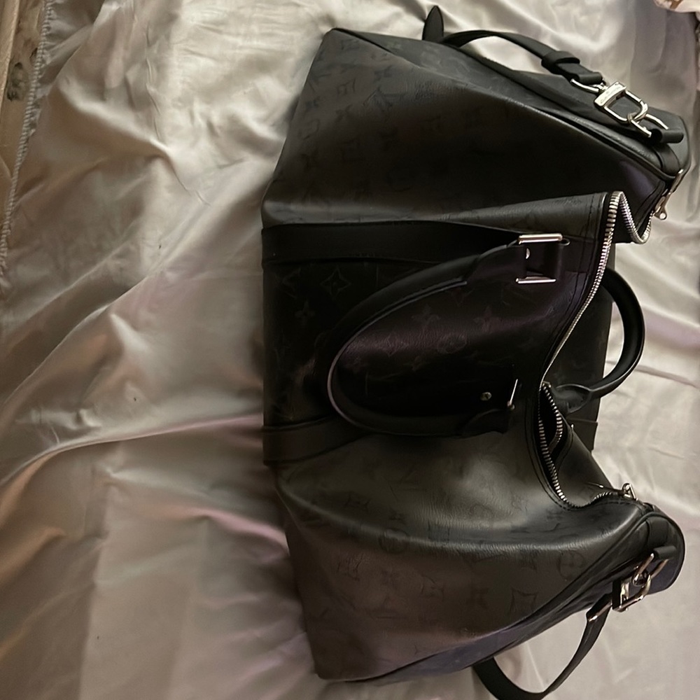 Louis Vuitton Keepall 55 Monogram Eclipse Duffel Bag